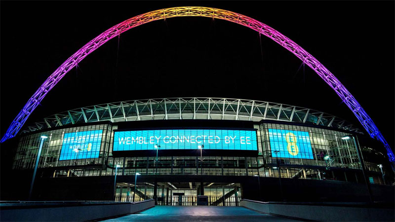 Estádio de Wembley Vista Noturna